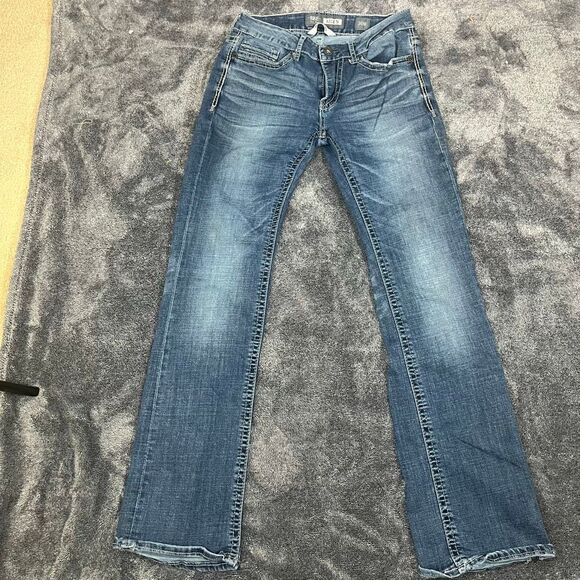 BKE Aiden Jeans Men's 30R Blue Bootleg Stretch Denim - Picture 2 of 6